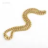 Collares pendientes Cadenas de collar de oro de acero inoxidable Chapado en color dorado de alta calidad Accesorios de cadena cubana para hombres Mujeres Regalo de joyería HKD230712