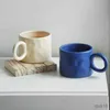 أكواب stylemug غير منتظمة صافية حمراء كبيرة الأقراط القدح كوب سمين كوب السيراميك حليب الحليب شاي كوب القهوة R230712