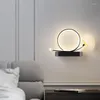 Lâmpada de parede LED redonda decoração simples para casa, quarto, sala, superfície, cabeceira, sofá, fundo, arandela, luminária