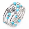 Nouveau Naturel TurquoiseTigereye Winding Bracelet MultiCircle Layered Natural Stone Beaded Bracelet charm bracelets for women L230704