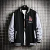 Männer Jacken 2023 Ankunft Baseball Casual Lose Top Mode Mantel Rippe Hülse Baumwolle Stickerei Logo Bomber Jacke