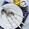 Dinnerware Sets Pearl Handle Cutlery Set Tablespoon For Kitchen Formal Occasions Holiday