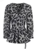 Koszule bluzki damskiej Celmia Women Elegancka bluzka 2023 Summer Sexy V-Neck Leopard Print Tunik Koszulka Belted Office Top Ruffles Blusas Femininas L230712