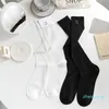 2023-Summer Breathable Silk Stockings Designer Knee Socks Women Pants Socks For Girls Black and White Embroidery Long Stocking