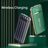 Qi Wireless Charger Power Bank 20000mAh For iPhone 13 12 Samsung S22 Xiaomi External Battery Powerbank Built in Cable Poverbank L230712