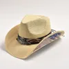 Novo Chapéu de Cowboy Ocidental de Palha para Homens e Mulheres Chapéu de Sol Panama Beach Vintage Gentleman Cowgirl Jazz Hats Sombrero Hombre
