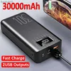 شحن سريع شحن Power Bank Portable 30000mAh Charger 2USB يخرج المصباح الرقمي للبطارية الخارجية لمصباح iPhone Samsung L230712