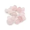 Pedra Natural Cristal Esculpido Mini Cogumelo Cura Reiki Estátua Mineral Ornamento Branco Rosa Decoração para Casa Mistura de Cores Drop Delivery Dhutu