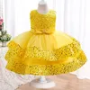 Tjejklänningar 1-6-årig bebis första födelsedagsfest fluffig mesh Tutu-klänning Flower Girl oregelbunden kjolklänning bröllopsfest middagsklänning 230712