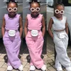 Clothing Sets Fashion Kids Little Girls Clothing 2 Pieces Sets Cotton Solid Casual T-shirtElastic Waist Pants Young Children Outfits 1-6Y 230711