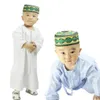 Muslim Boys Abaya Kids Kaftan Islamic Clothing for Boys Arabic Jubba Thobe 1-3 Years Old Toddler Saudi Arabia Embroidery Robes295C