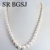 Pendant Necklaces 6-11mm Gifts for Women Graduated Round White Natural Freshwater Pearl Knot Girl Jewelry Chokers Short Necklace 18inch HKD230712