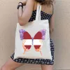 Evening Bags Retro Latvia Flag Map Heart Butterfly Watercolor Country Latvian Souvenir Cotton Canvas Shopping Eco Shopper Handbags 230711