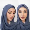 Этническая одежда шифоновый хиджаб наборы с соответствующей цветной кепкой женские шарф шарф шарфы перевязаны подчеркивание Джерси Внутренние кепки Муслим