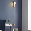 Lampada da parete Minimalista Creativo LED Camera da letto Sfondo Sconce Testa girevole con interruttore Comodino 110V 220V