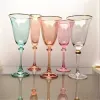 300ml Colored wine glass goblet red wine glass Champagne Saucer cocktail Swing Cup for wedding party KTV Bar creative JY11