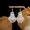 Orecchini di pavone per le donne New Ethnic Silver Color Indian Jhumka Orecchini Pendientes Boho Bell Nappa Vintage Brincos Jewelry