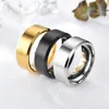 Wedding Rings Stainless Steel Black Charms Men Ring Engagement 8mm Simple Smooth Fashion Jewelry 230712