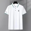 T-shirts masculins T-shirts High End Mulberry Silk Silk à manches courtes Polo Mode broderie T-shirt Summer Ice Cotton Breathable Men