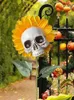 기타 이벤트 파티 용품 할로윈 해바라기 두개골 정원 장식 야외 가짜 꽃 조각상 장식 230712