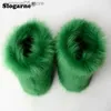 Boots Women's Winter Snow Outdoor Luxury Furry Faux Fox Fur Woman Plush Warm Platform Shoes New Fashion Bottes T230712