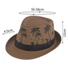 Berretti Coconut Tree Beach Cappelli Uomo Summer Party Jazz Caps Fashion Straw Weave Chapeau Wide Brim Panama Male Dance Hat Cool Cowboy