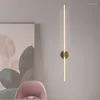 Candeeiro de parede Tubo de Luz Dourado Moderno LED Breve Quarto Simples Tira Para Sala De Estar Escada Decorar Casa