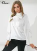 Женские блузкие рубашки Celmia 2023 Fashion Women Bose Tie Blouses Spring Casual Tops Элегантные атласные рукава офисные рубашки Lady Ridts Blusas Femininas L230712