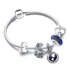 BAOPON 2022 Neue Silber Farbe Charme Armbänder Mit Blauen Stern Mond Perlen Anhänger Für Frauen Raum Serie Schmuck Geschenk Dropshipping l230704