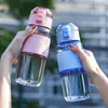 Wasserflaschen 650 ml Flasche mit Bounce-Abdeckung Outdoor-Sport Fitness PC-Material auslaufsichere Tasse Zeitskala Erinnerungskrug