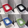 Tuvalet koltuğu kapaklar kare kapak çıkarılabilir ve yıkanabilir yumuşak basit düz renk yeniden kullanılabilir banyo halkası yastık