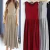 Casual Kleider Dame Elegante Frauen Sexy Kleid Oansatz Ärmellose Dünne Maxi Hohe Stretch Tank Robe Frühling Sommer Dünne Lange Vestidos