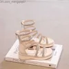 Zapatillas de deporte de verano de moda informal con diamantes de imitación para niños, sandalias de gladiador para niñas con cremallera de cristal, sandalias de princesa para estudiantes Z230712