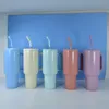 Vasos de mango de sublimación de 40 oz de tercera generación Botellas de agua de acero inoxidable en blanco coloridas Tazas de transferencia de calor con aislamiento doble Vasos Tazas por Air A12
