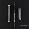 Fountain Pens High Quality Silver Clip Metal Pen Office Business Writing Calligraphy Ink Stationery School Supplies