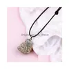 Pendant Necklaces Natural Coral Pendants Irregar Sea Stone Necklace Adjustable Chain Men Women Jewelry Gift Drop Delivery Dhtai