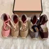 2023 klassieke sandalen designer 100% leer vrouwen hoge hak sandalen platform zomer Lint weven trouwjurk schoenen party sexy slipper 35-42 met doos