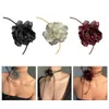 Tour de cou gothique élégant tissu Rose collier grande fleur clavicule chaîne collier pour femmes mariage tempérament de mariée bijoux livraison directe