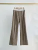 Pantaloni da donna autunno e inverno abito in lana pettinata cuciture drappeggiate dritte casual