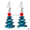 Dangle Lustre Arbre De Noël Dorp Boucle D'oreille Colorf Cristal Pagode Pendentif Boucles D'oreilles Tempérament Bijoux Accessoires Drop Delivery Dh9Wk