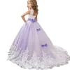 Robes de fille Filles Dentelle Fleur Robe Longue Enfants Princesse Robes De Fête De Mariage Enfants Vêtements De Noël Vêtements Vestidos Pour ThanksgivingHKD230712