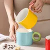 Mugs Big Handle Ceramic Coffee Mug for Tea Milk Water Couple Mugs Porcelain Breakfast Espresso Cups Travel Camping Tableware R230712