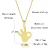 Pendant Necklaces Europe And The United States Stainless Steel OK Gesture Necklace Female Friend A Gift