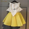 Girl's Dresses Baby Girl Princess Silk Dress Sleeveless Big Flower Child Vintage Party Pageant Birthday Wedding Ball Gown Baby Clothes 1-12Y 230712