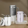 Mugs Double Wall Vacuum Thermal Mug with Straw Stainless Steel Plastic Liner Portable Car Breakfast Coffee Cup Water Bottle Drinkware R230712