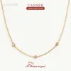 Colliers pendentifs CANNER Simple Collier de diamants incrustés pour les femmes Bijoux en argent sterling 925 Charmant pendentif chaîne 18K Choker Bijoux Collier HKD230712