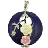 Pendentif Colliers Cornaline Bleu Sable Lapis Lazuli Opale Oeil De Tigre Cristal Howlite Coquille Ronde Fleur Femmes Hommes Perle 1 pcs PWB727