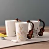 Mugs 370ml Ceramic Electric Guitar Musical Instrument Milk Coffee Cup Note Water Cup Violin Piano Drum Mug Music Cup R230712