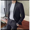 Men's Suits 2023 Arrival Spring Men British Style Fashion Formal Blazer Male Two Pieces Set Slim Fit Casual Dress Suit H280