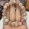 Strand Cherry Blossom Agate Stone Beads Armband Natural Gemstone DIY Smycken För Kvinna Gåva Partihandel